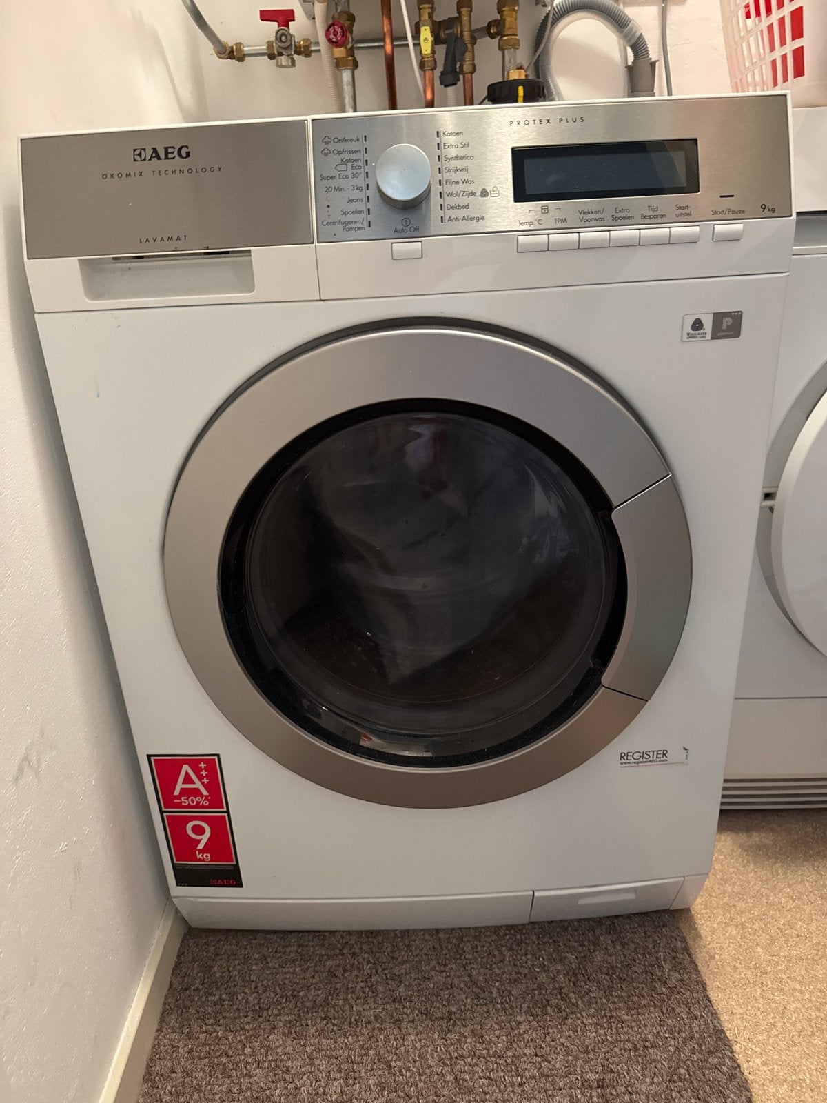 AEG ÖKOMIX  PLUS 9kg Wasmachine A+++, Ophalen, 1200 tot 1600 toeren, 8 tot 10 kg, Zo goed als nieuw