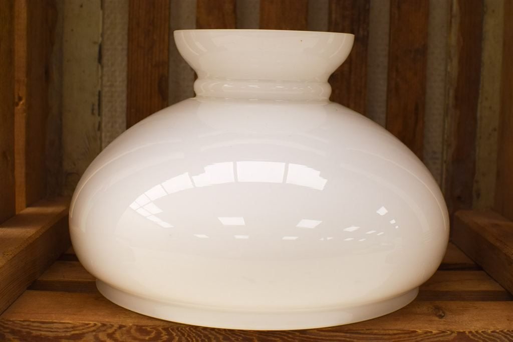 Opaline lampenkap 48690, Gebruikt, Wit, Rond, Ophalen of Verzenden