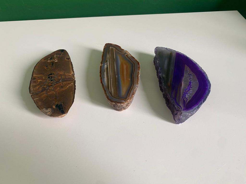 Set van 3 Agaatschijven: Decoratie, Cadeau, Interieur, Ophalen of Verzenden, Zo goed als nieuw