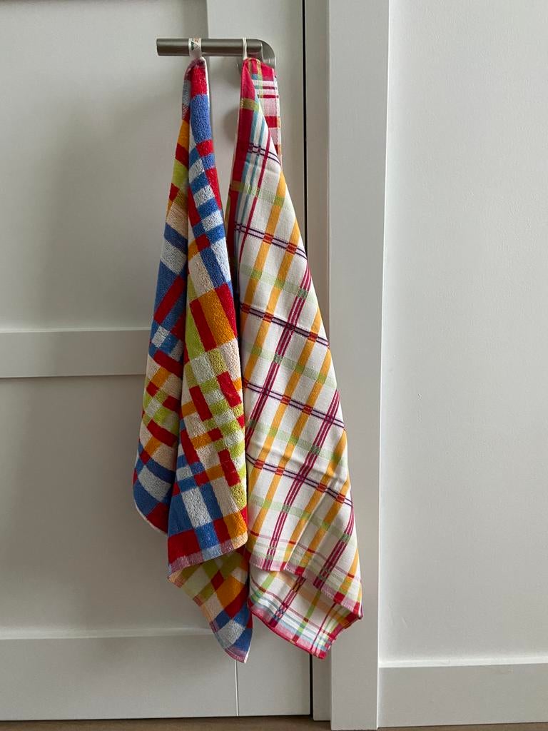 Vintage nieuwe theedoek en handdoek keuken set vrolijk, Ophalen of Verzenden, Huis en Inrichting