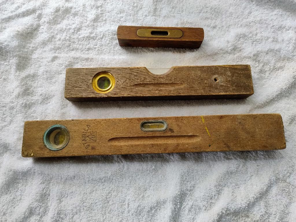 antieke waterpas 3 stuks 15 cm 30 cm en 40 cm stabila, Ophalen of Verzenden