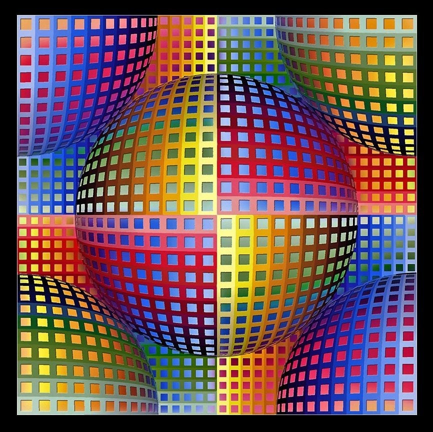 Victor Vasarely - Compositie II - Litho, Ophalen of Verzenden