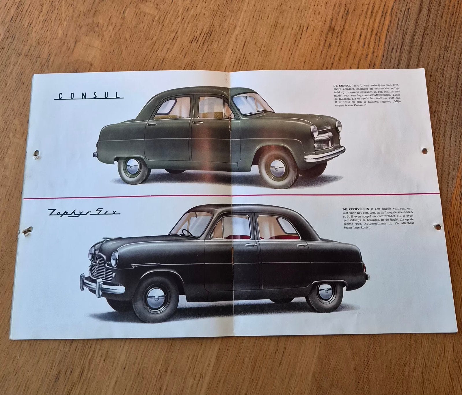 Ford Consul & Zephyr Six originele folder 1953, Ophalen of Verzenden