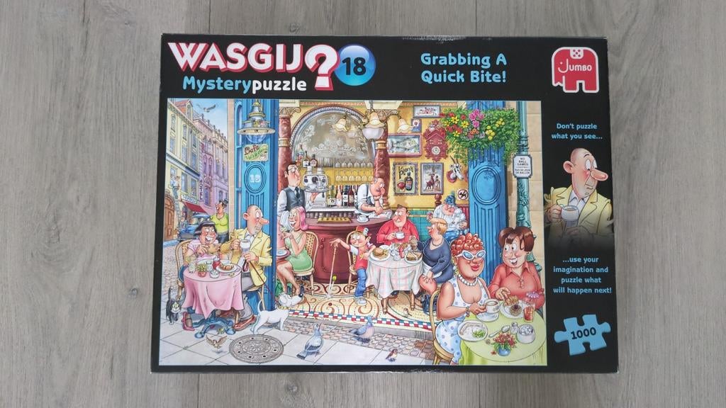 Wasgij Mystery 18: Grabbing A Quick Bite! 1000 stukjes, Ophalen, 500 t/m 1500 stukjes, Zo goed als nieuw, Legpuzzel