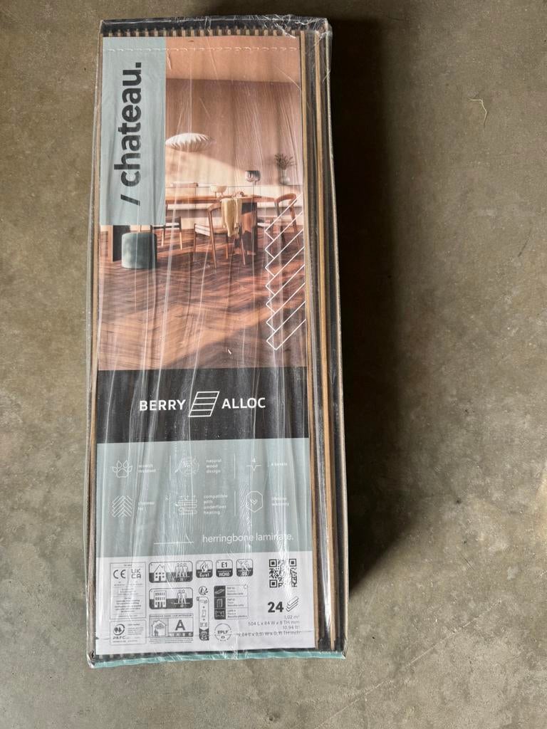 Visgraat klik laminaat, Nieuw, Minder dan 50 cm, 10 m² of meer, Hout