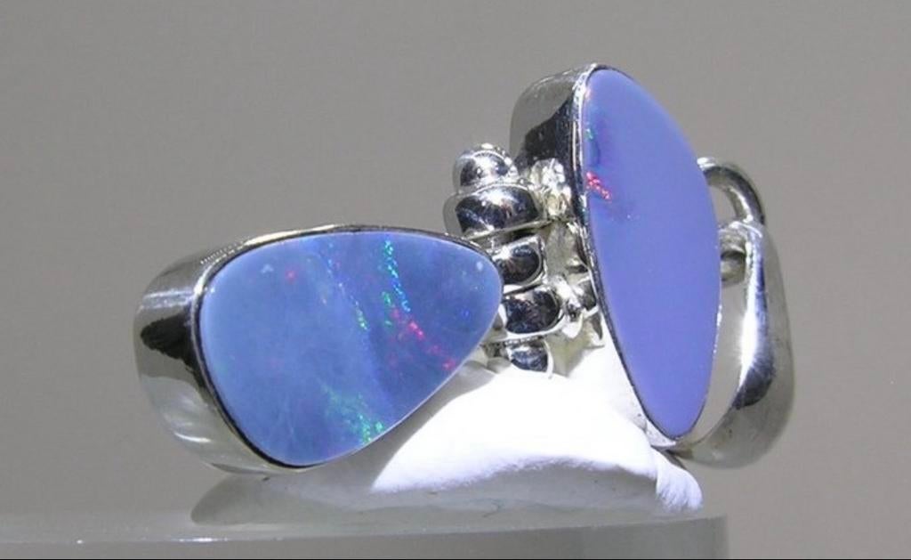 Australische Blauwe Opaal Doublet Hanger Zilver 925, Overige voorstellingen, Blauw, Nieuw, Ophalen of Verzenden