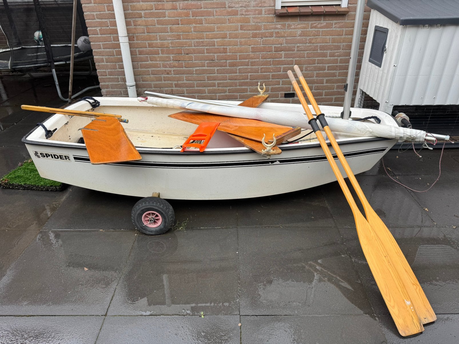 Leuke optimist inclusief trailer en toebehoren, Optimist, Ophalen, Zo goed als nieuw, Inclusief trailer