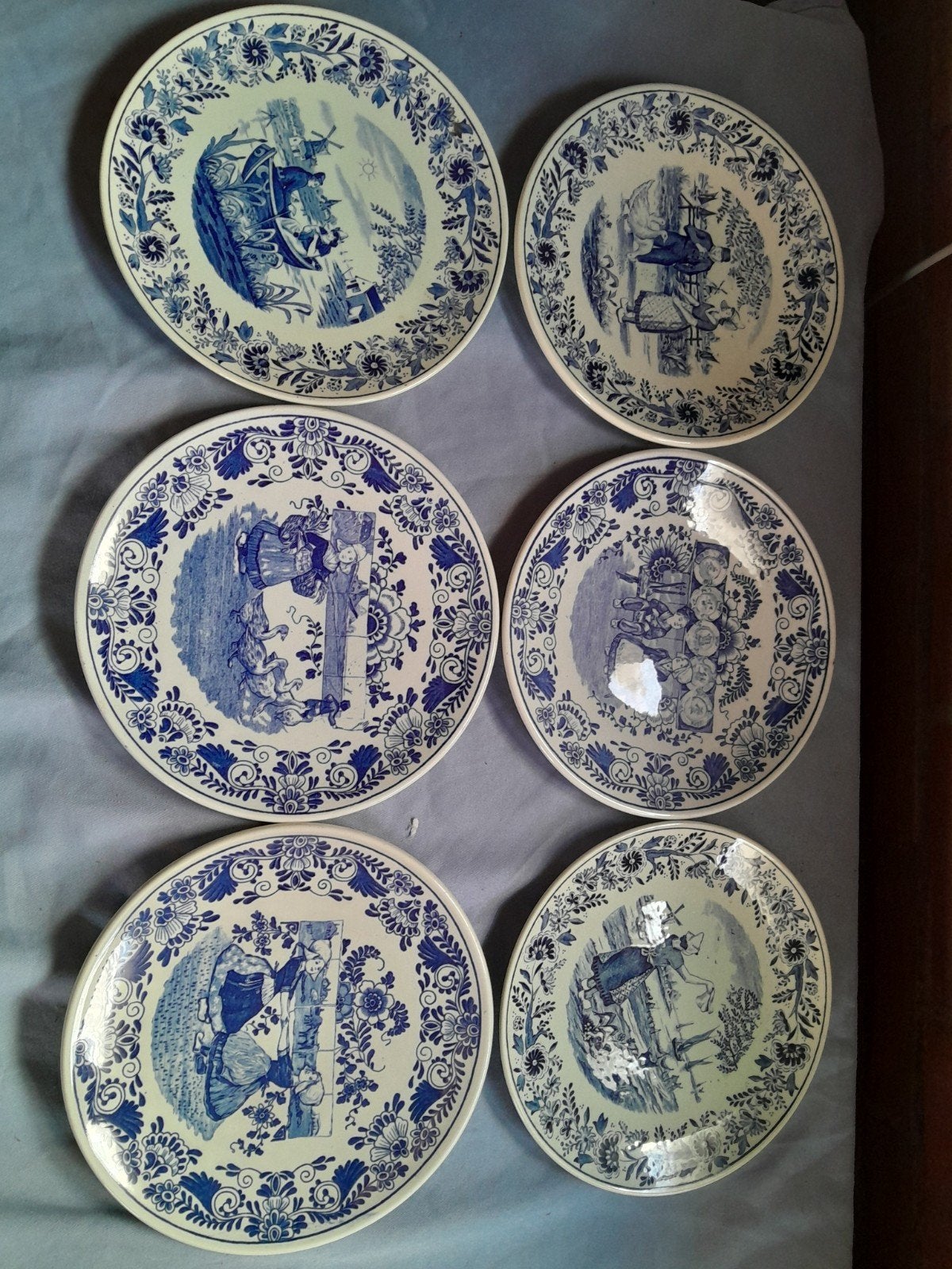 Set van 7 Delftsblauwe sierborden, Ophalen
