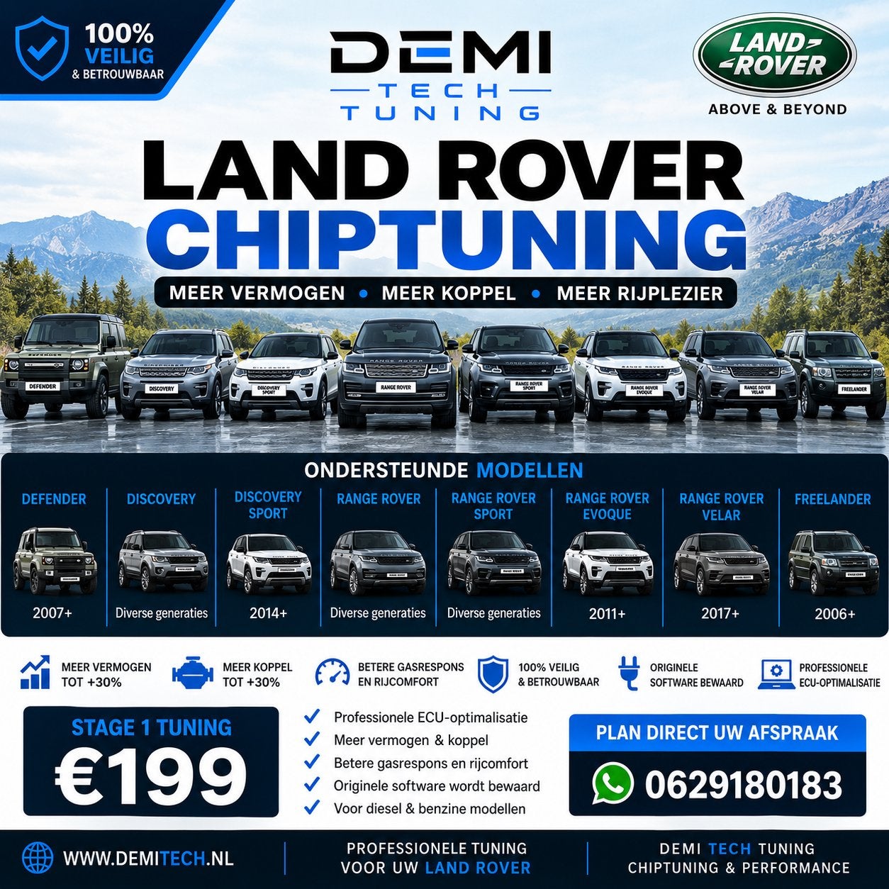 LAND ROVER CHIPTUNING STAGE 1, Ophalen