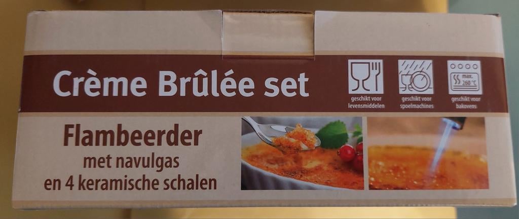 Crème Brûlée set met schaaltjes - nieuw in doos, Ophalen of Verzenden, Nieuw