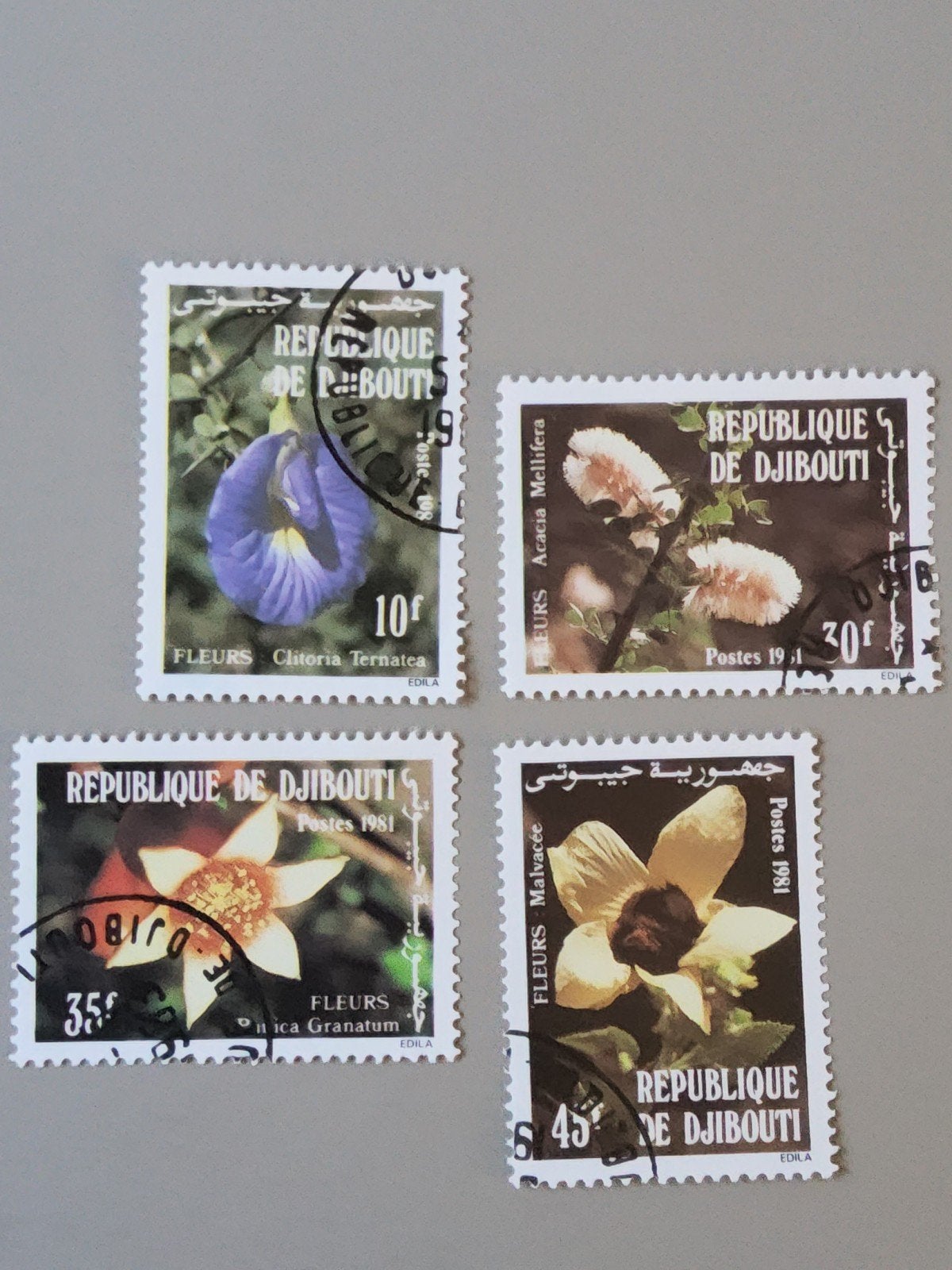 Djibouti postzegels 1981 - Bloemen serie, Ophalen of Verzenden, Overige landen, Gestempeld
