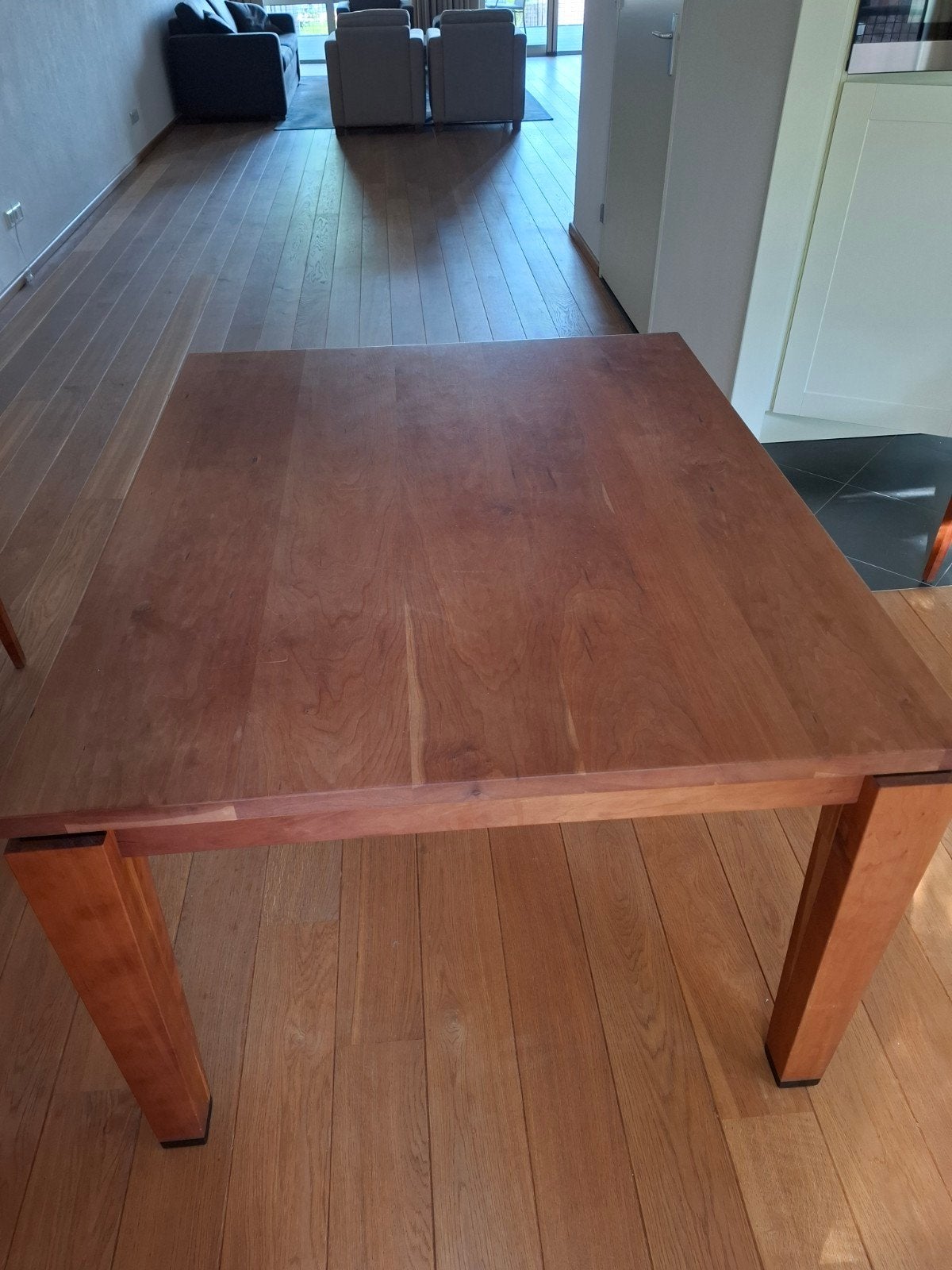 Houten eettafel 120x100 cm  massief kersenhout, Huis en Inrichting, Tafels | Eettafels, Ophalen, Kersenhout, Vier personen, Rechthoekig