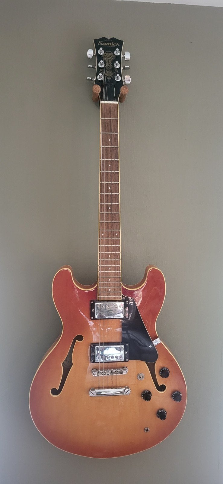 Samick SAN450 Semi-Hollow Body Gitaar, Ophalen of Verzenden, Zo goed als nieuw, Semi-solid body, Overige merken