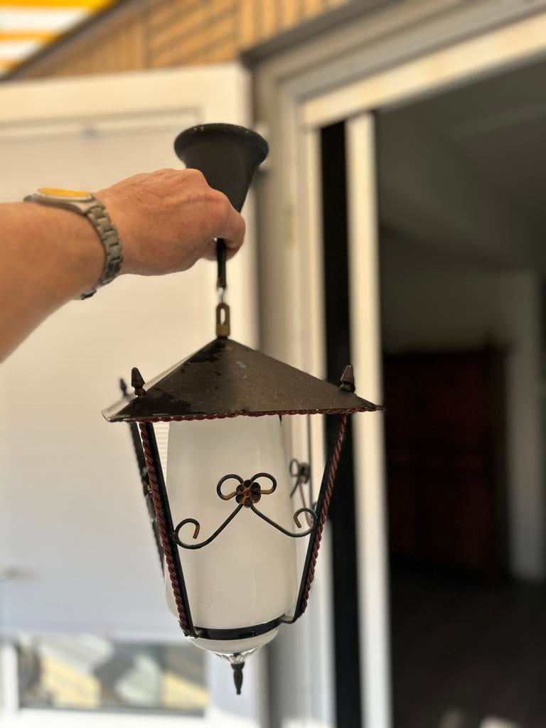 Twee lampen, Ophalen of Verzenden, Gebruikt, Glas, 50 tot 75 cm