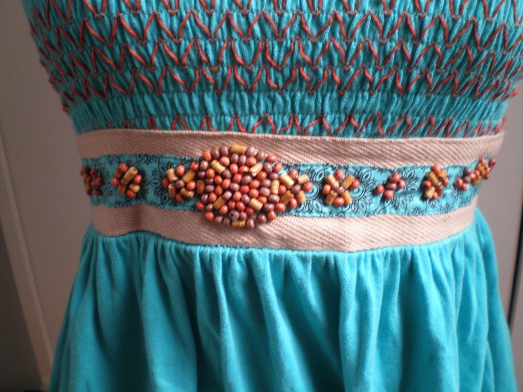 Zomerse turquoise top met kralen detail van Atmosphere, Maat 38/40 (M), Atmosphere, Blauw, Nieuw