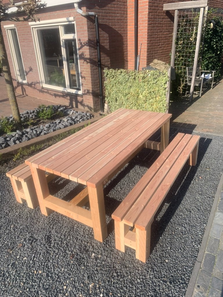 prachtige douglas tuintafels, Tuin en Terras, Ophalen of Verzenden, Nieuw, Rechthoekig, Hout