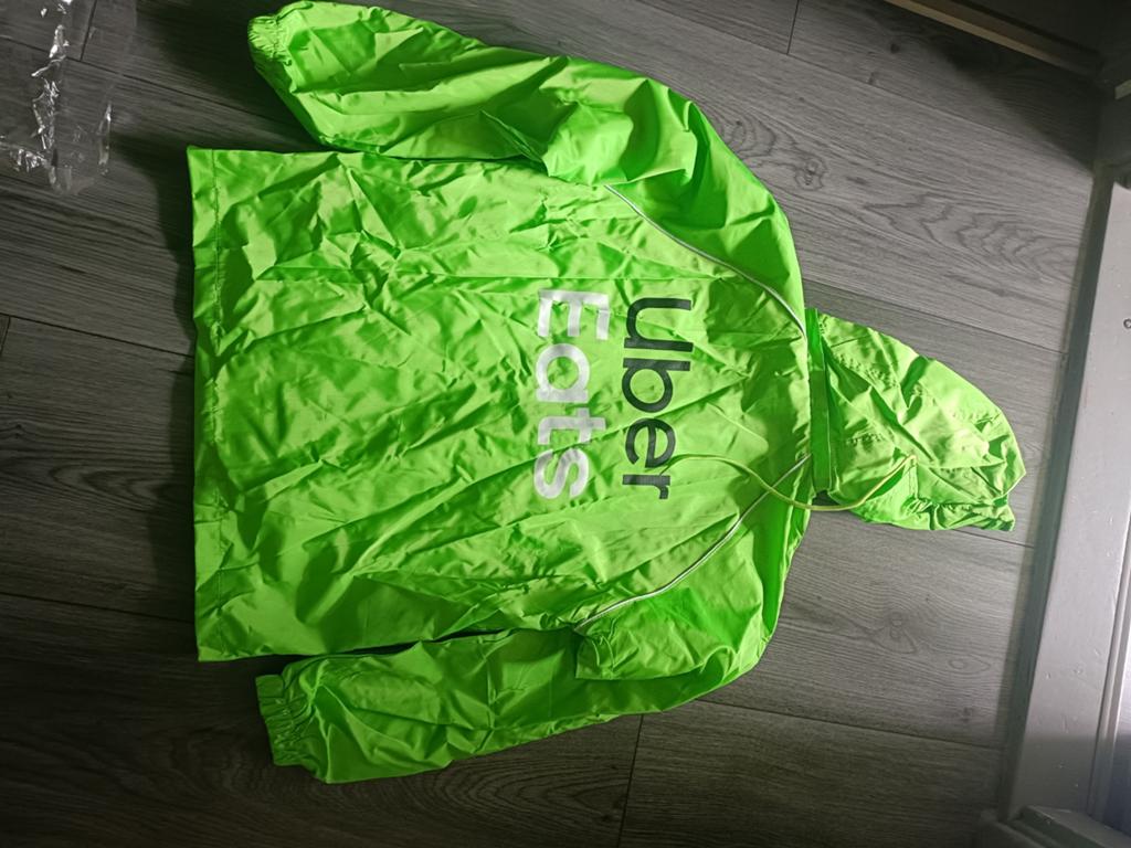 Uber Eats Regenjas - Nieuw en Ongebruikt, Ophalen, Maat 48/50 (M), Nieuw, Groen