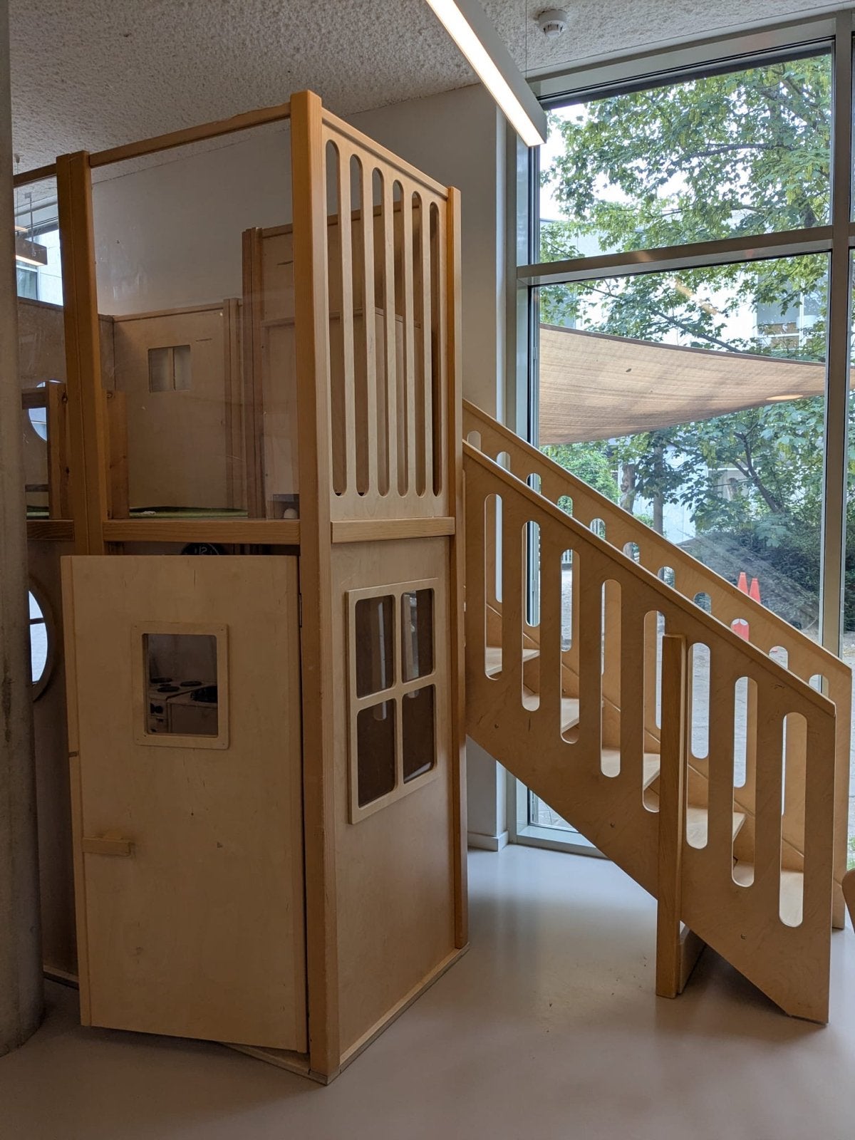 Modulaire Houten speelhuis met trap., Ophalen, Gebruikt, Hout