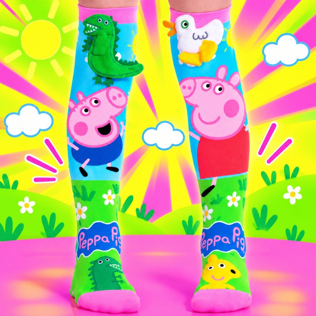 MadMia Peppa Pig & George 3D kniekousen - One Size - 6+, Jongen of Meisje, Nieuw, Ophalen of Verzenden, MADMIA