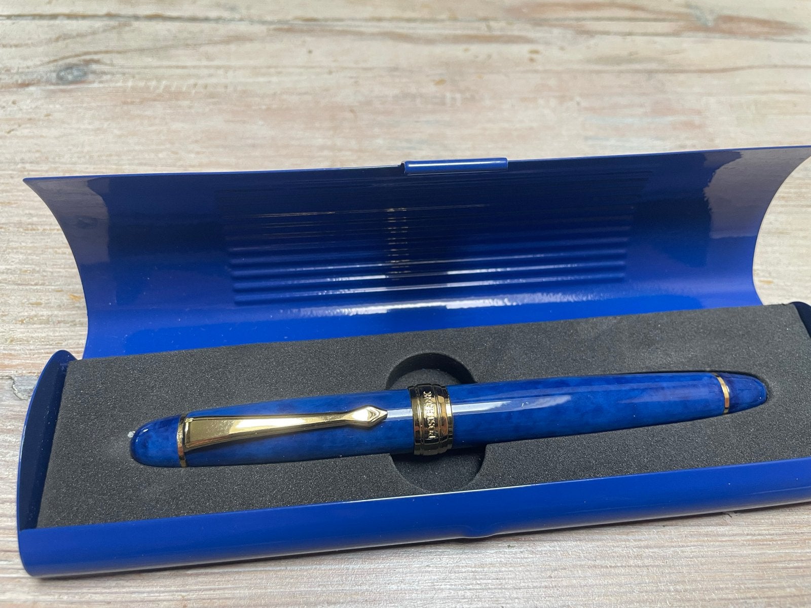 Postbank Vulpen - Blauw met Gouden Details en Doosje, Overige merken, Met doosje, Ophalen of Verzenden, Zo goed als nieuw
