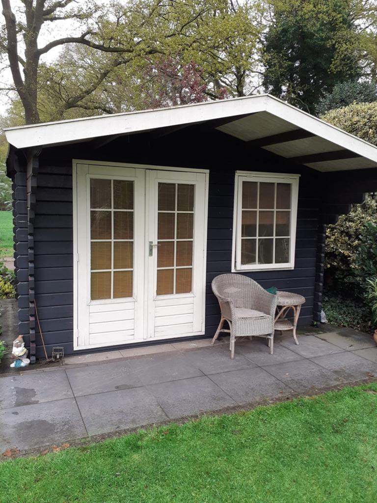Houten tuinhuisje met dubbele deuren en raam, Tuin en Terras, Tuinhuizen, Ophalen, Tuinhuis, 250 tot 500 cm, 1 raam