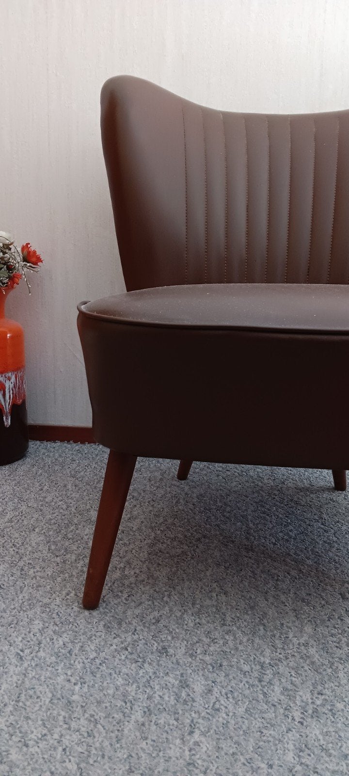 Vintage Bruine Cocktailstoel - Jaren '60 Stijl, Ophalen