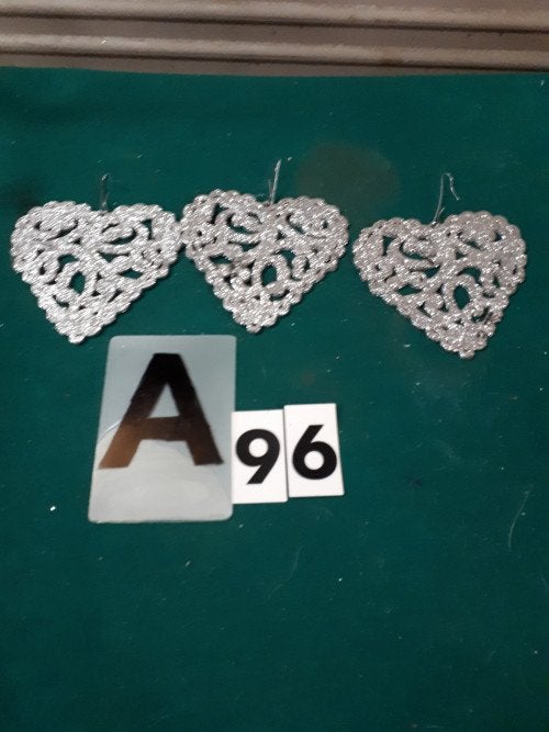 96/a hartenhangers zilver glitter kerst, 3 stuks, Ophalen of Verzenden, 'T Olde Gre-j, Info@toldegrej.nl, Endepoelstraat 20f Didam