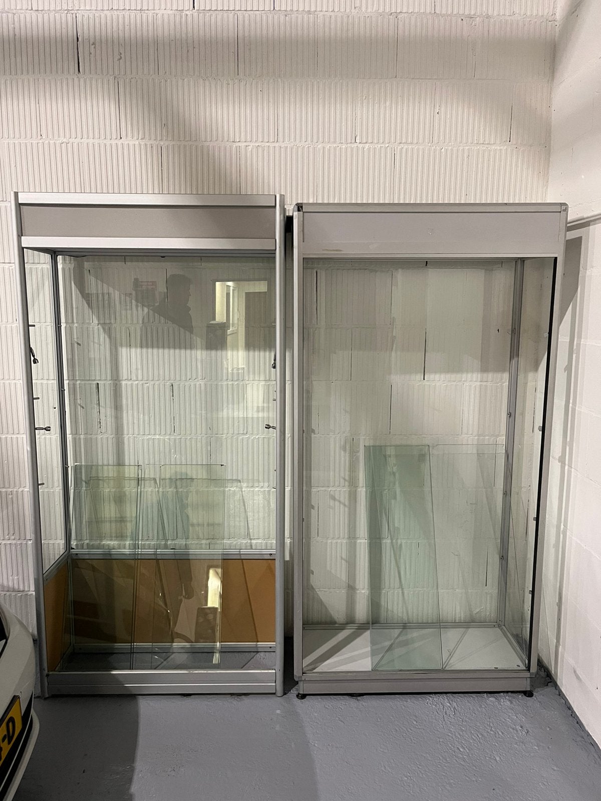 Glaze vitrinekasten 2 stuks inclusief glasplaten, Ophalen, Met plank(en), 50 tot 100 cm, Minder dan 100 cm