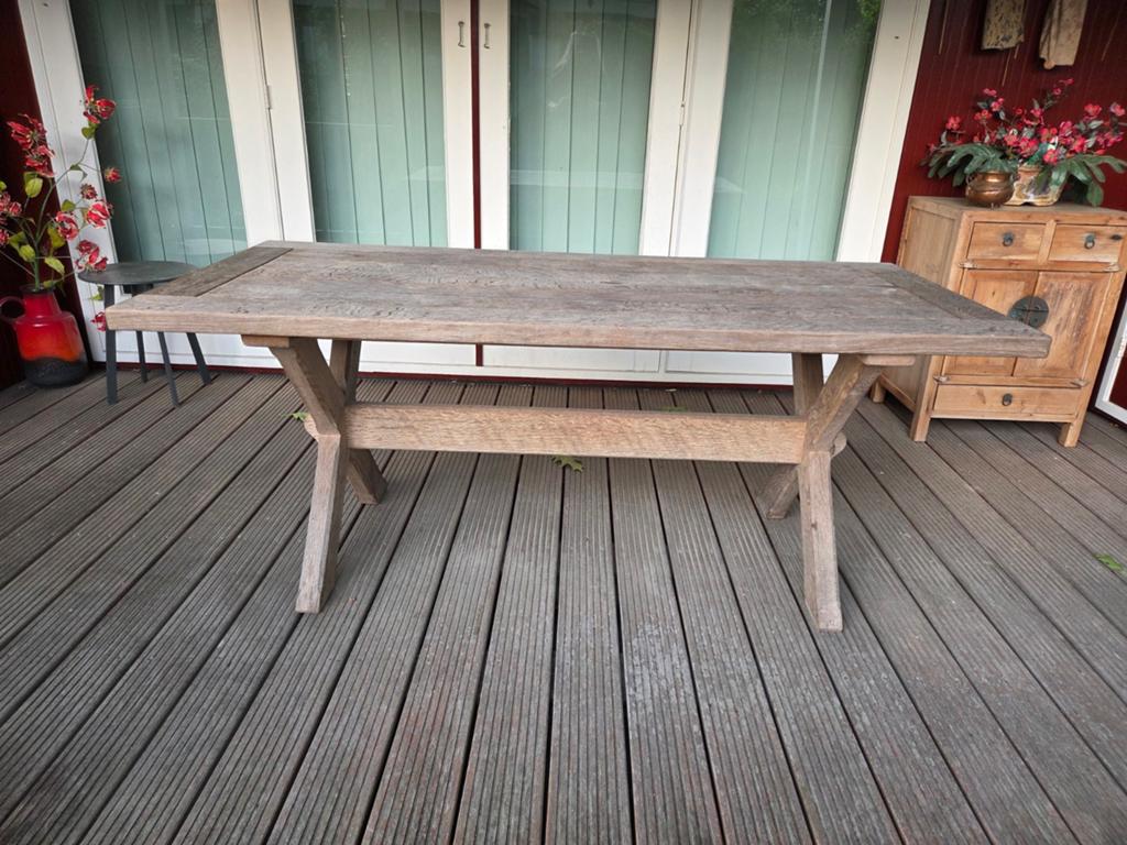 Robuuste eiken tafel 180x80cm, Ophalen, Rechthoekig, Hout