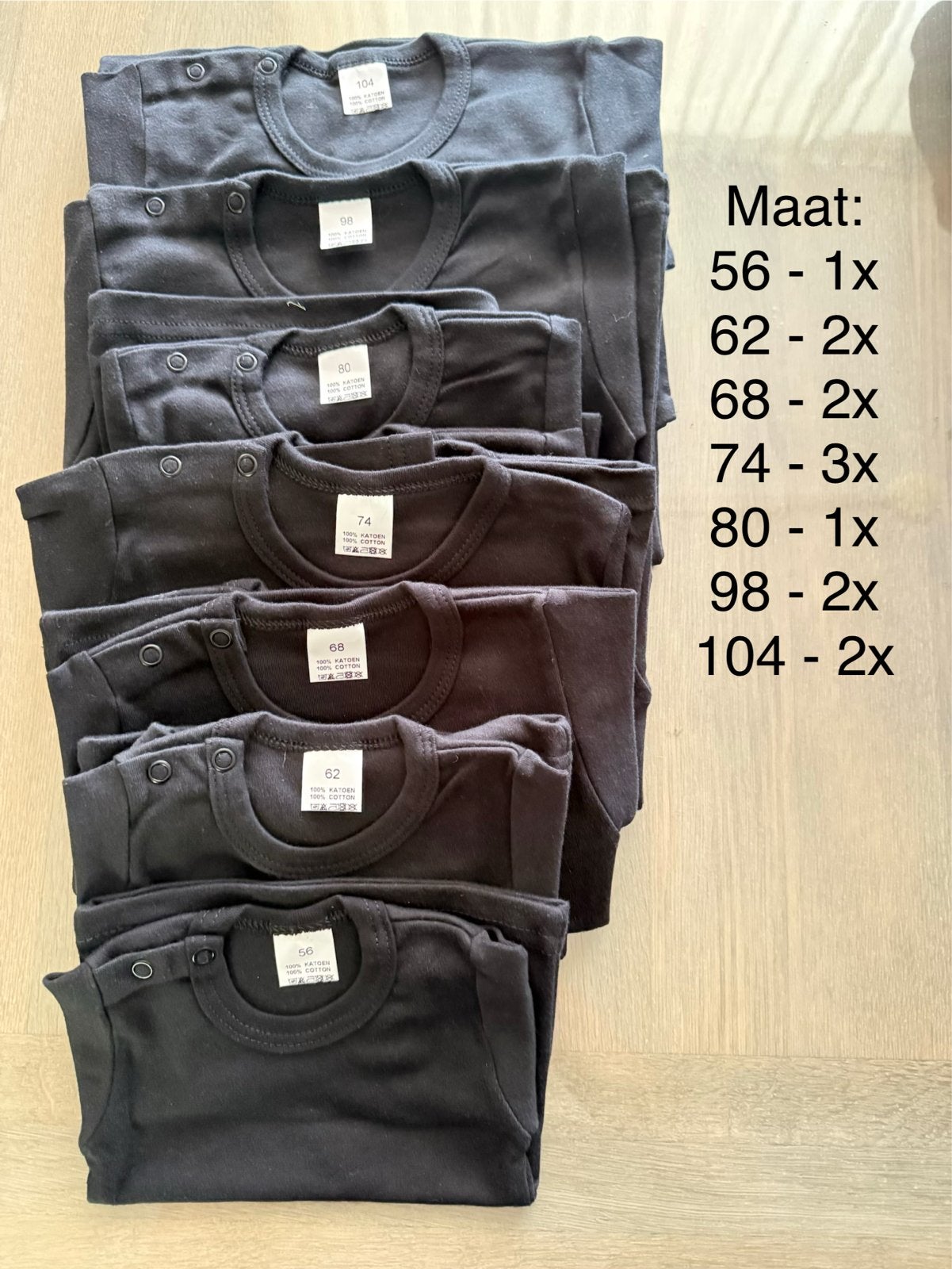 Partij zwarte kinder shirts lange mouw - 28 stuks, Ophalen of Verzenden, Gebruikt, Jongetje of Meisje