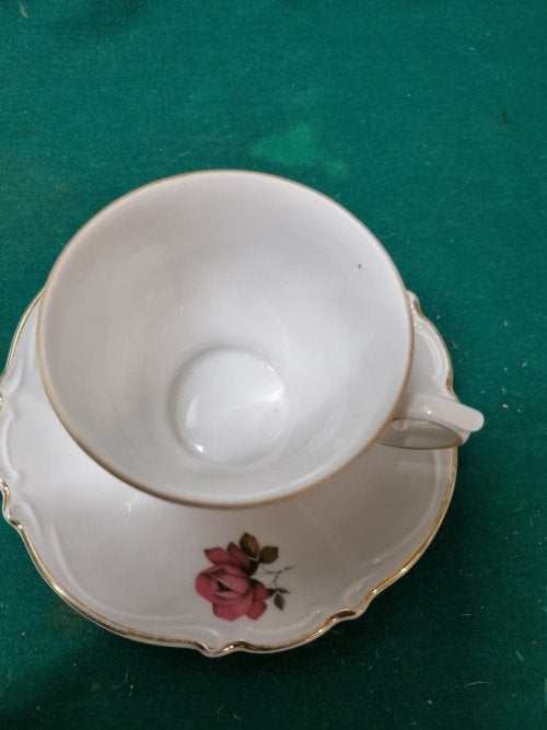 Kop en schotel bavaria roos, Antiek en Kunst, Antiek | Servies los, Ophalen of Verzenden