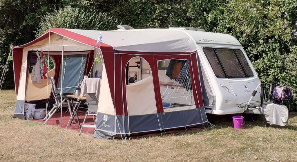 Retro voortent, Caravans en Kamperen, Caravan accessoires, Ophalen, Zo goed als nieuw