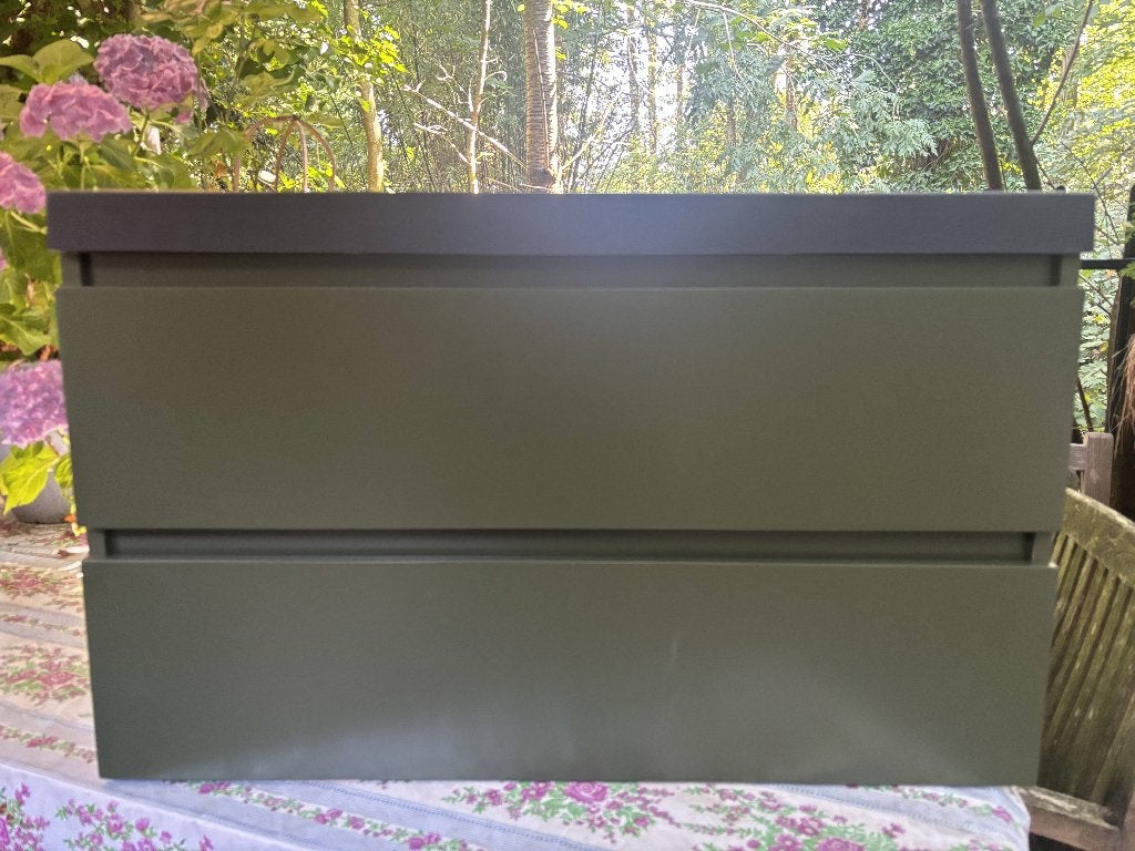 Nieuwe wastafel met onderkast - Olijfgroen, Huis en Inrichting, Badkamer | Badkamermeubels, Ophalen, Nieuw, 50 tot 100 cm, Minder dan 100 cm
