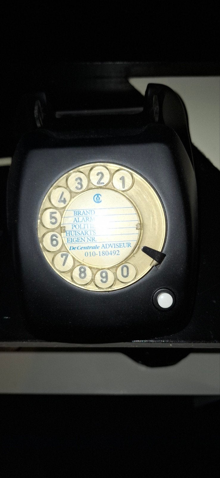 Vintage PTT draaischijf telefoon - Zwart en Wit, Ophalen of Verzenden, Gebruikt, Met draaischijf