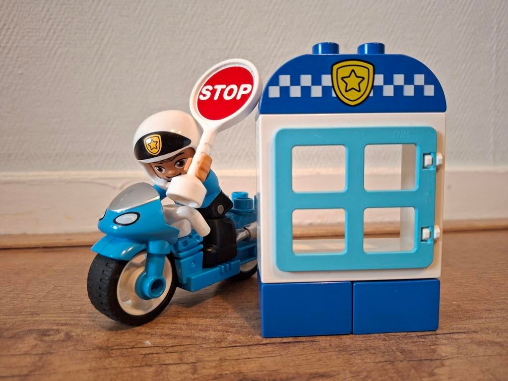 LEGO Duplo Politie Motor met Agent en Stopbord - set 10900, Ophalen of Verzenden, Zo goed als nieuw, Overige merken
