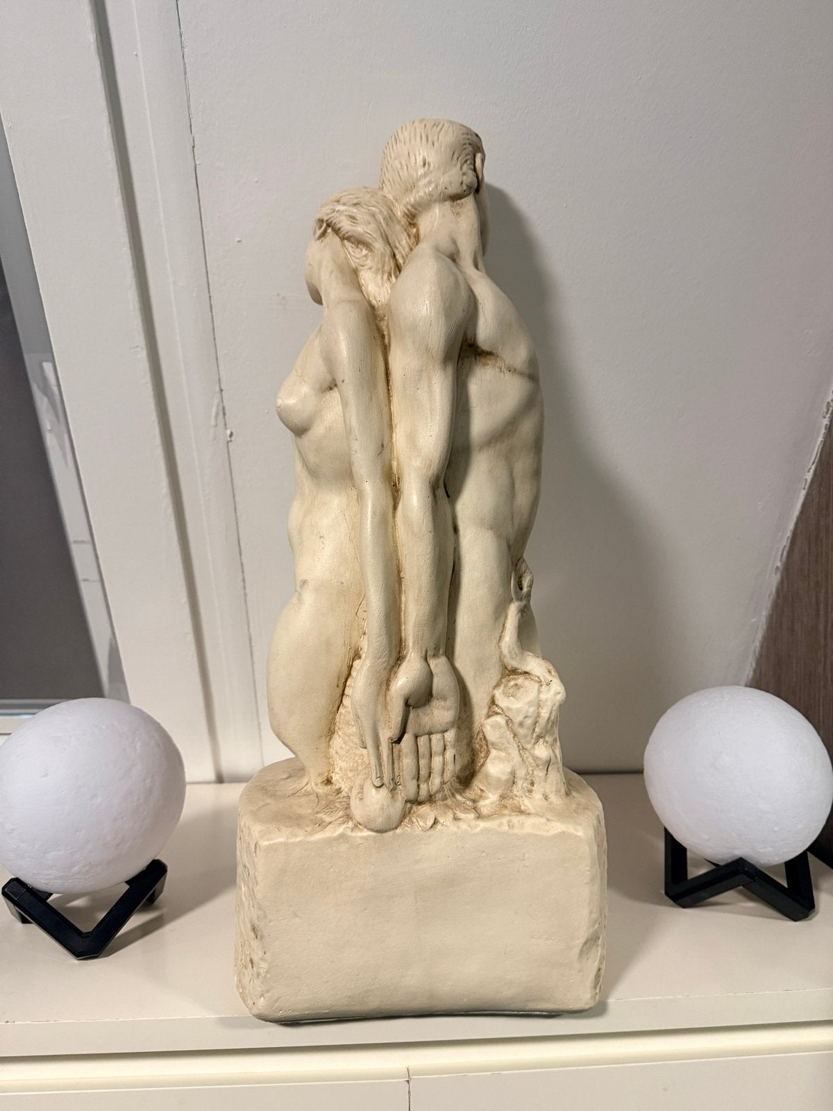 Prachtig beeld van Adam en Eva - 60 cm hoog, Antiek en Kunst, Ophalen, Groep mensen, 50 - 100 cm, Handgemaakt