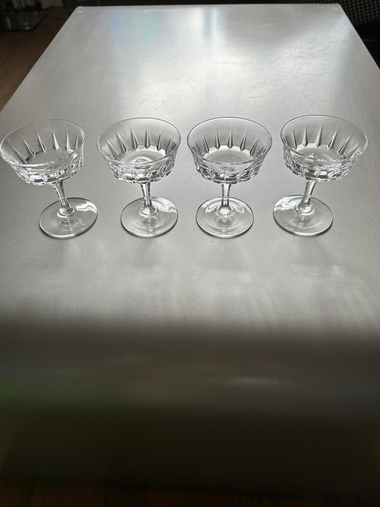 4 Vintage Cristal d’Arques champagne coupes, Ophalen of Verzenden