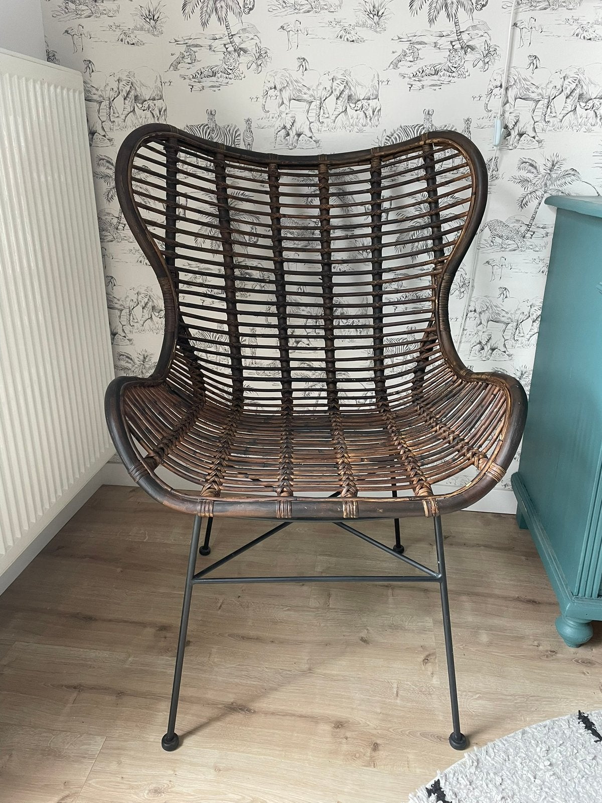 Rotan stoel, fauteuil van Leen Bakker, Huis en Inrichting, Fauteuils, Ophalen, Minder dan 75 cm, Riet of Rotan, Zo goed als nieuw