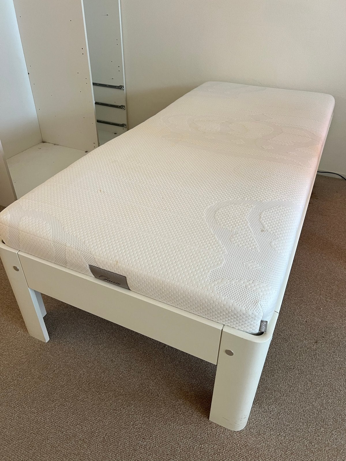 Auping Inizio eenpersoonsbed met elektrische spiraalbodem, Ophalen, 90 cm, Eenpersoons, Wit
