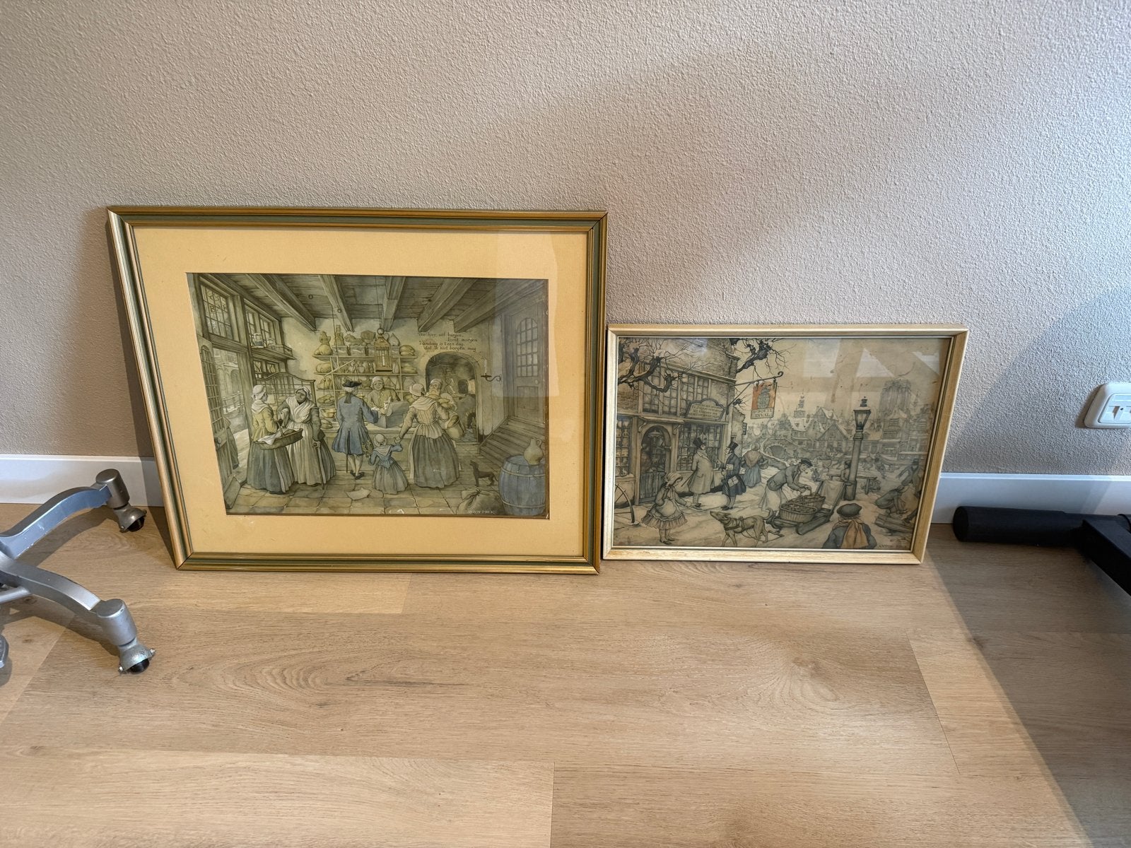 Twee ingelijste schilderijen van Anton Pieck, Antiek en Kunst, Kunst | Schilderijen | Klassiek, Ophalen, Realistisch, Gesigneerd