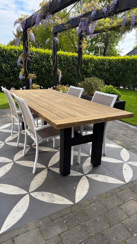 Bellagio Anzio dining tuinstoelen stapelbaar Matt White., Tuin en Terras, Tuinstoelen, Ophalen, Zo goed als nieuw, Aluminium, Stapelbaar