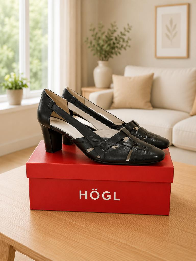 Zwarte HÖGL leren pumps – Maat 40 – Elegant & comfortabel, Pumps, Zwart, Nieuw, Ophalen of Verzenden