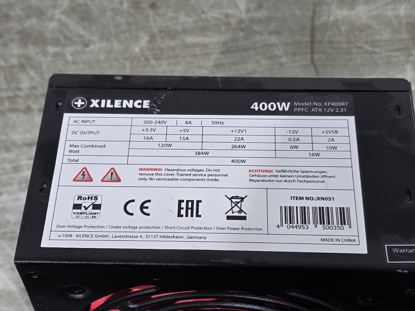 Xilence 400w max voeding psu power supply xp400r7, Gebruikt, ., Ophalen of Verzenden, .