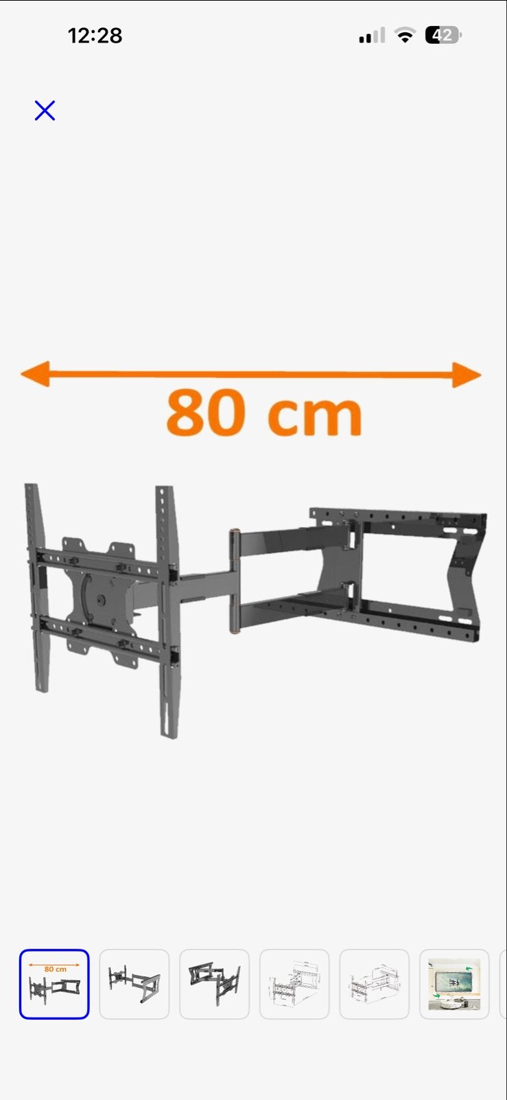 X-TRarm TV Beugel - Volledig Beweegbaar - 80 cm, Ophalen, Zo goed als nieuw