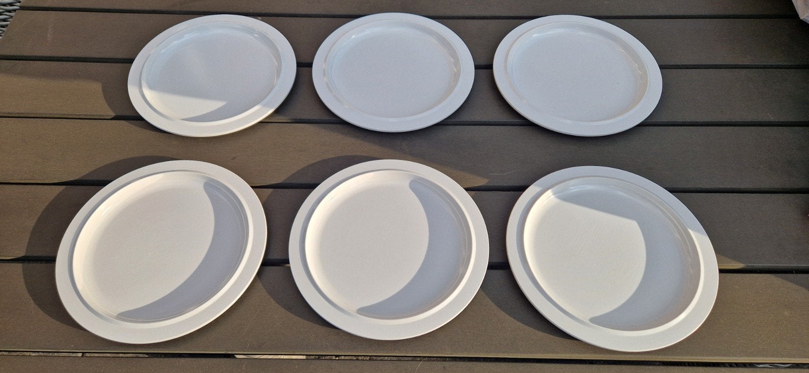 Set van 6 Mepal melamine borden, wit, 22 cm, Ophalen of Verzenden, Gebruikt