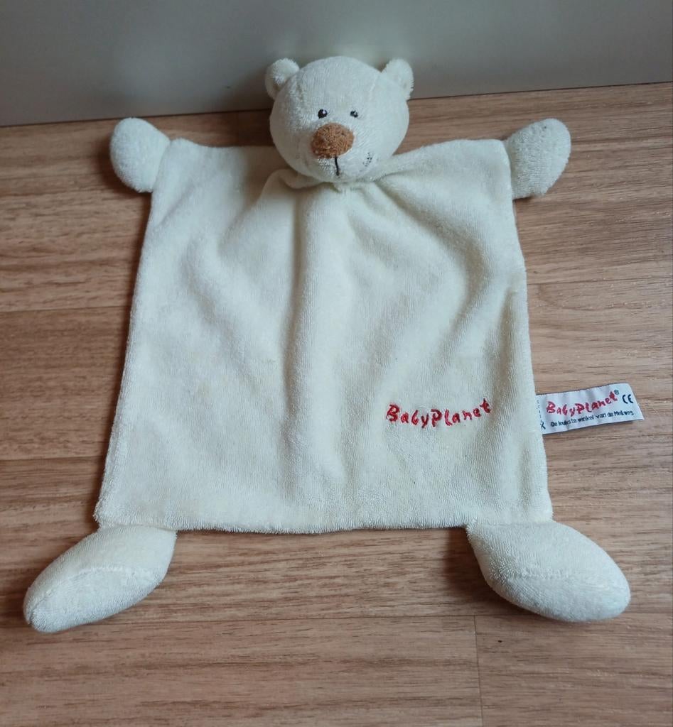 Knuffeldoekje doekje babyplanet baby planet wit creme, Ophalen of Verzenden, Zo goed als nieuw, Overige typen