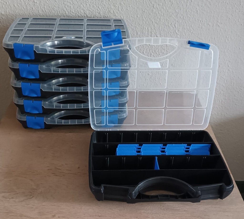 6 Nieuwe Sorteerkoffers met tussenschotjes 31.2x23.8x5.1cm, Nieuw, Ophalen of Verzenden, Nvt, Nvt