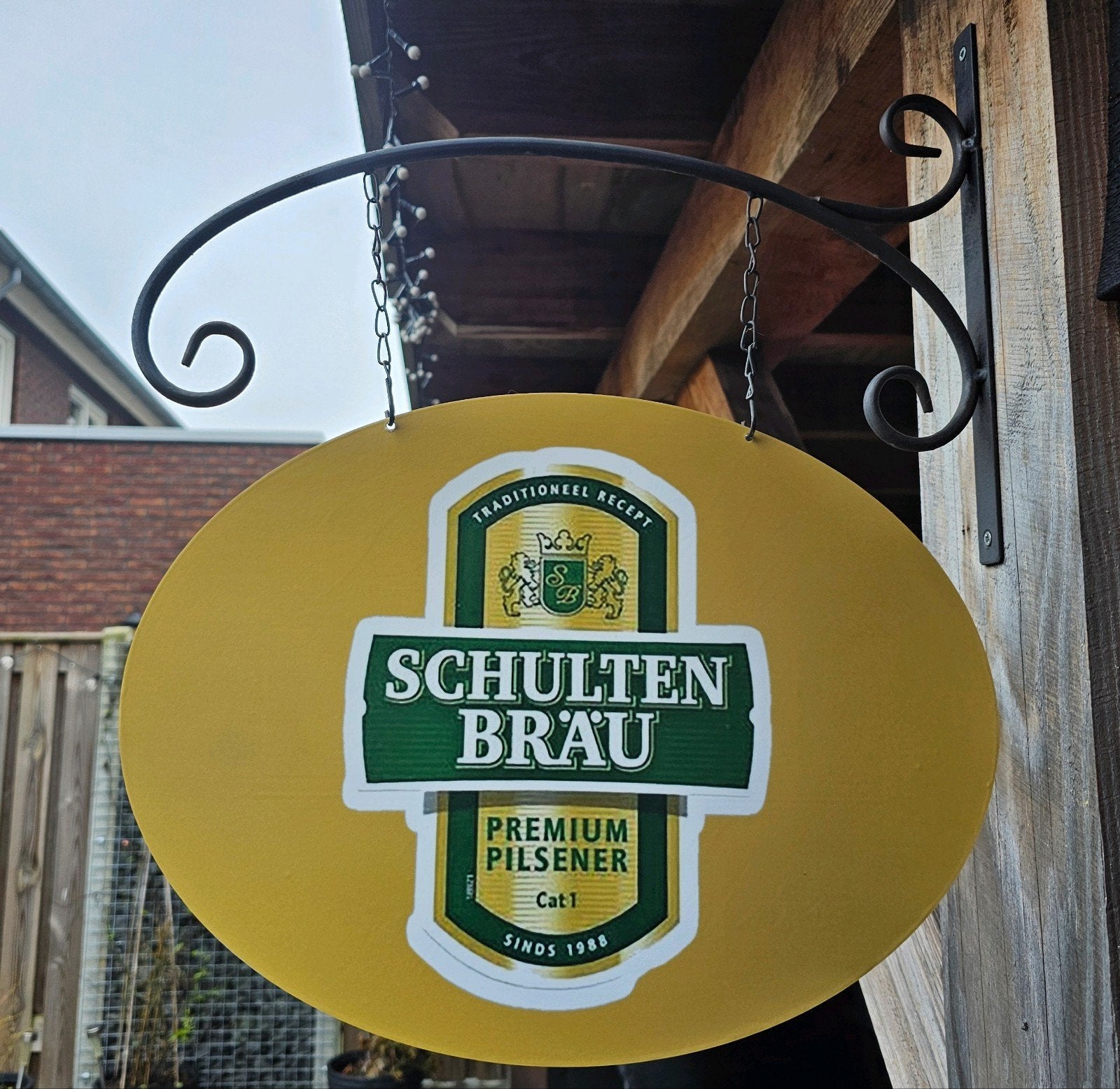 Dubbelzijdig SCHULTENBRAU uithangbord (met beugel), Ophalen of Verzenden, Nieuw, Reclamebord, Plaat of Schild, Overige merken