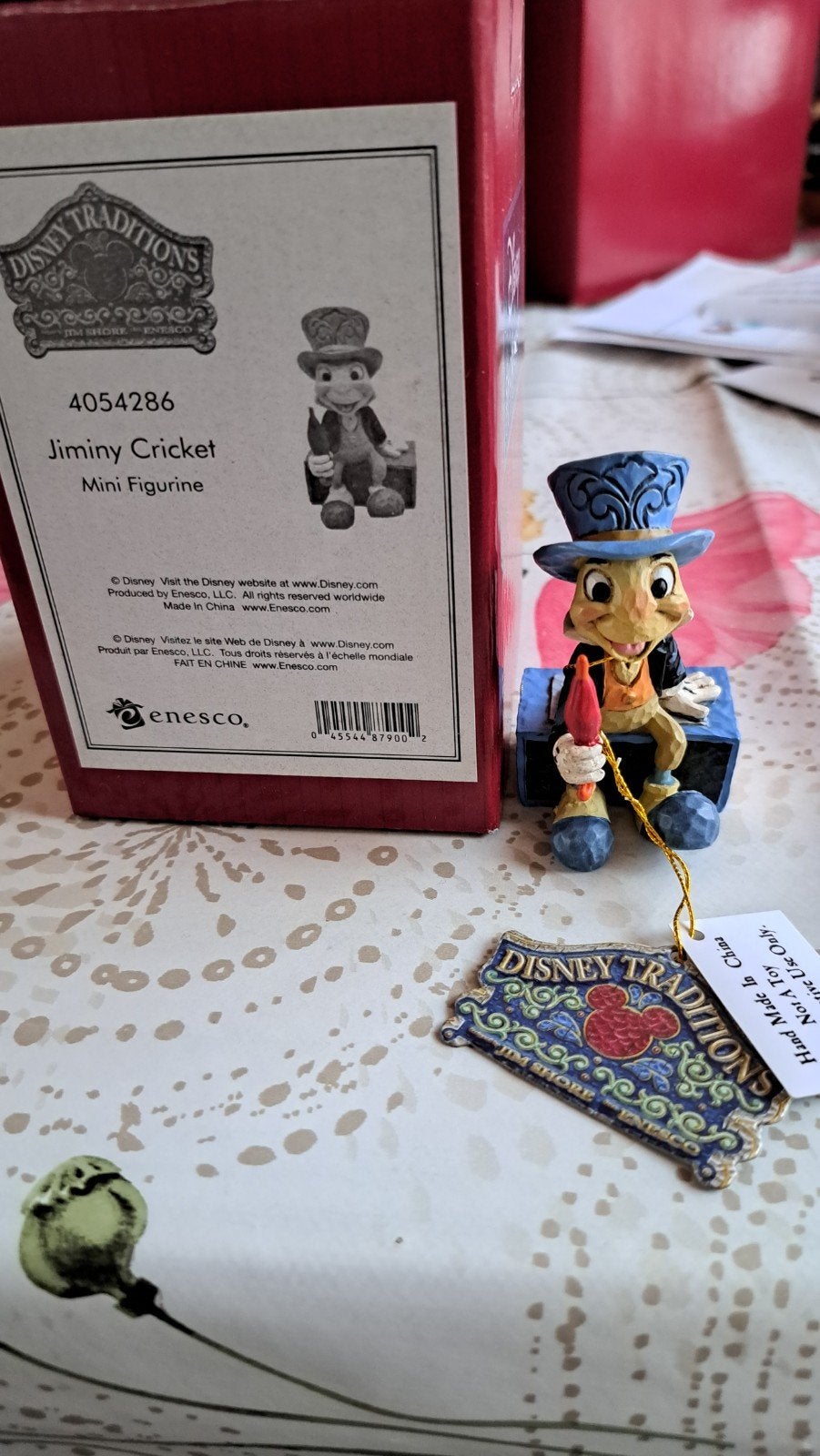 Disney Traditions Jiminy Cricket Mini Figurine Enesco, Verzamelen, Ophalen, Peter Pan of Pinokkio, Zo goed als nieuw, Beeldje of Figuurtje