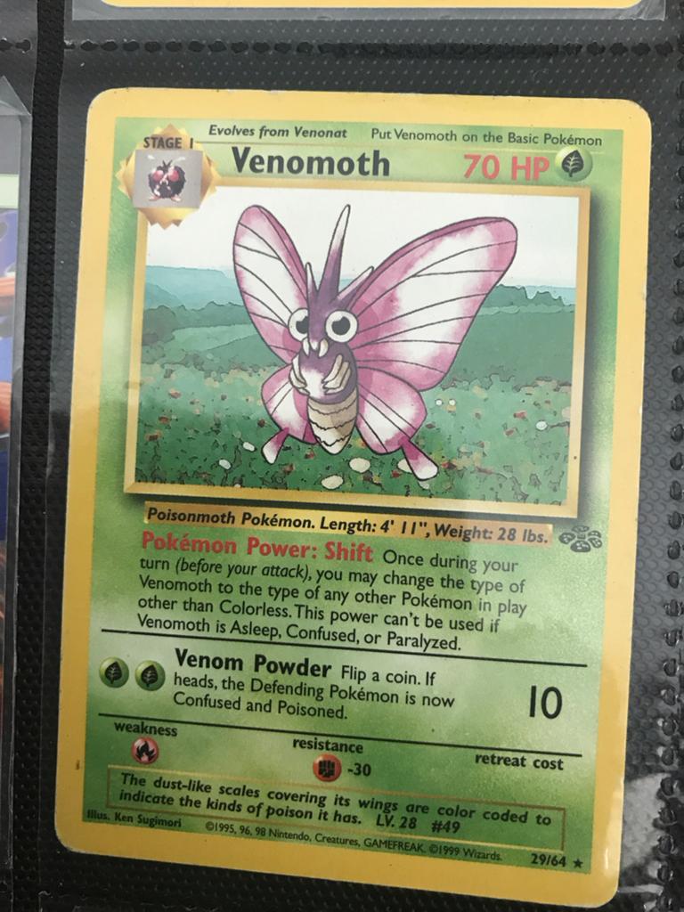 Pokémon Kaart: Venomoth (Jungle Set, 29/64), Ophalen of Verzenden, Gebruikt, Losse kaart